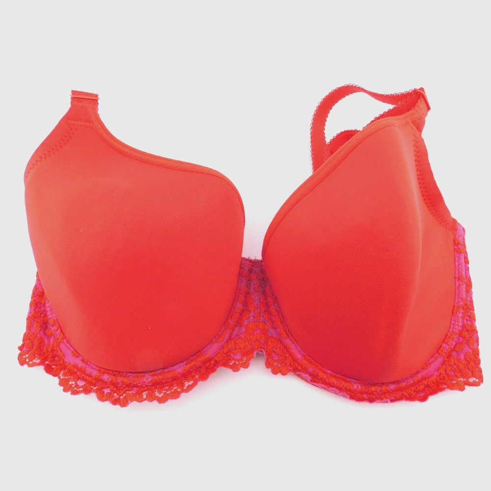 Wacoal Embrace Lace Bra 32DD Red Purple T Shirt 853191